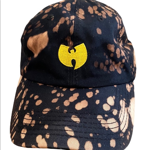 Vintage Tie-Dye Black Yellow Wu-Tang Clan Adjustable Slide Back Hat One Size - Picture 3 of 5
